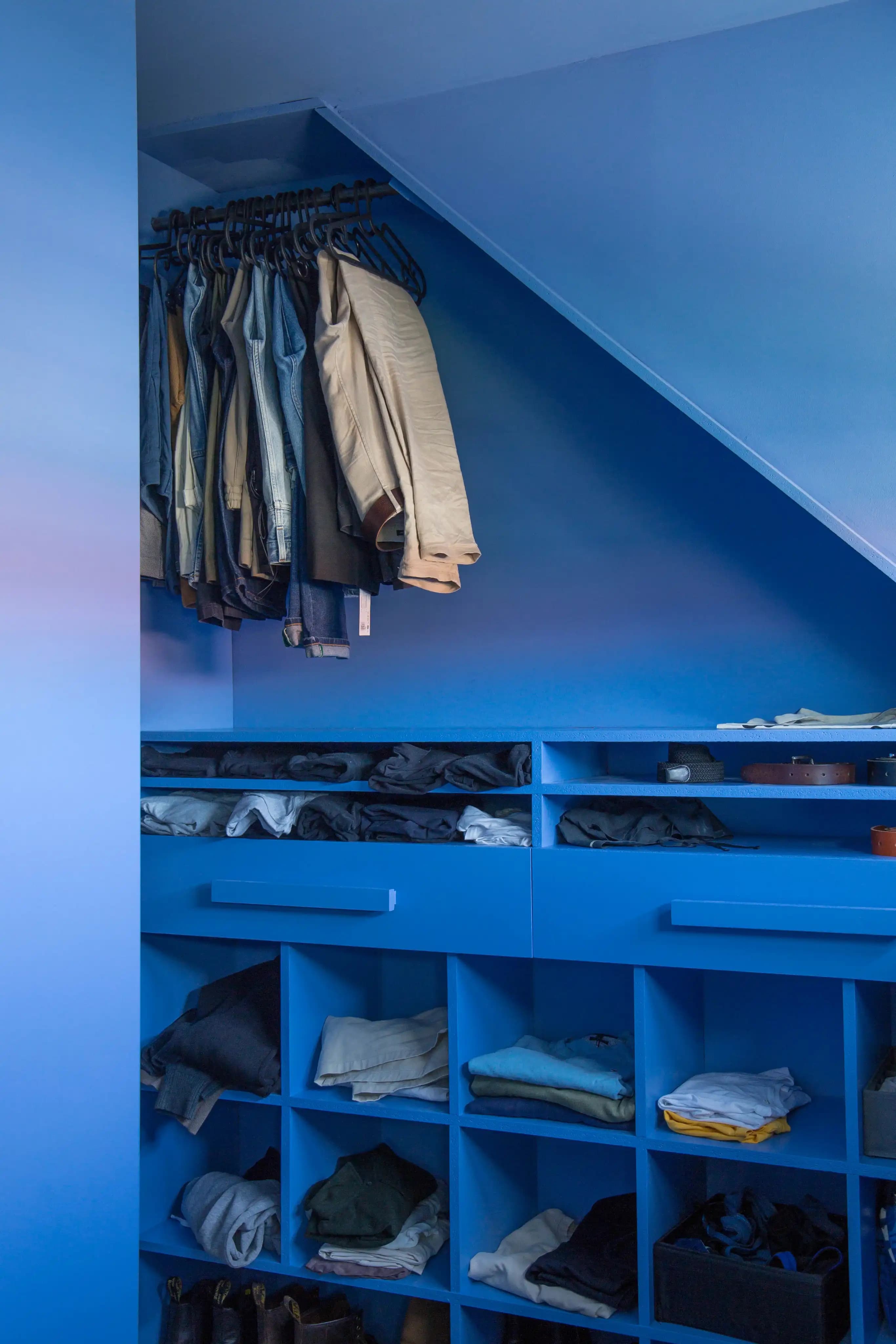 Sand and Sky blue wardrobe interior