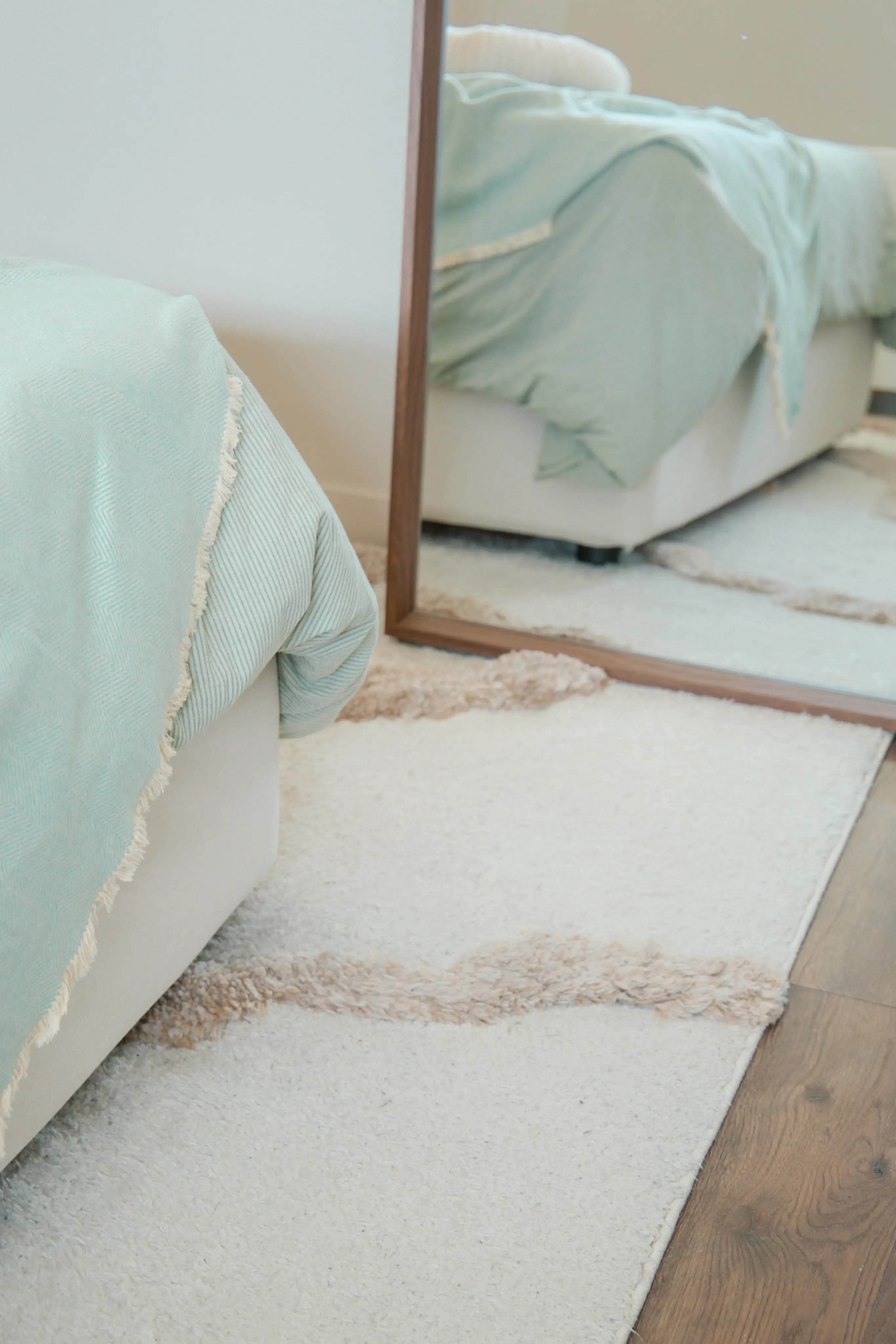 Sand and Sky rug and mirror reflection