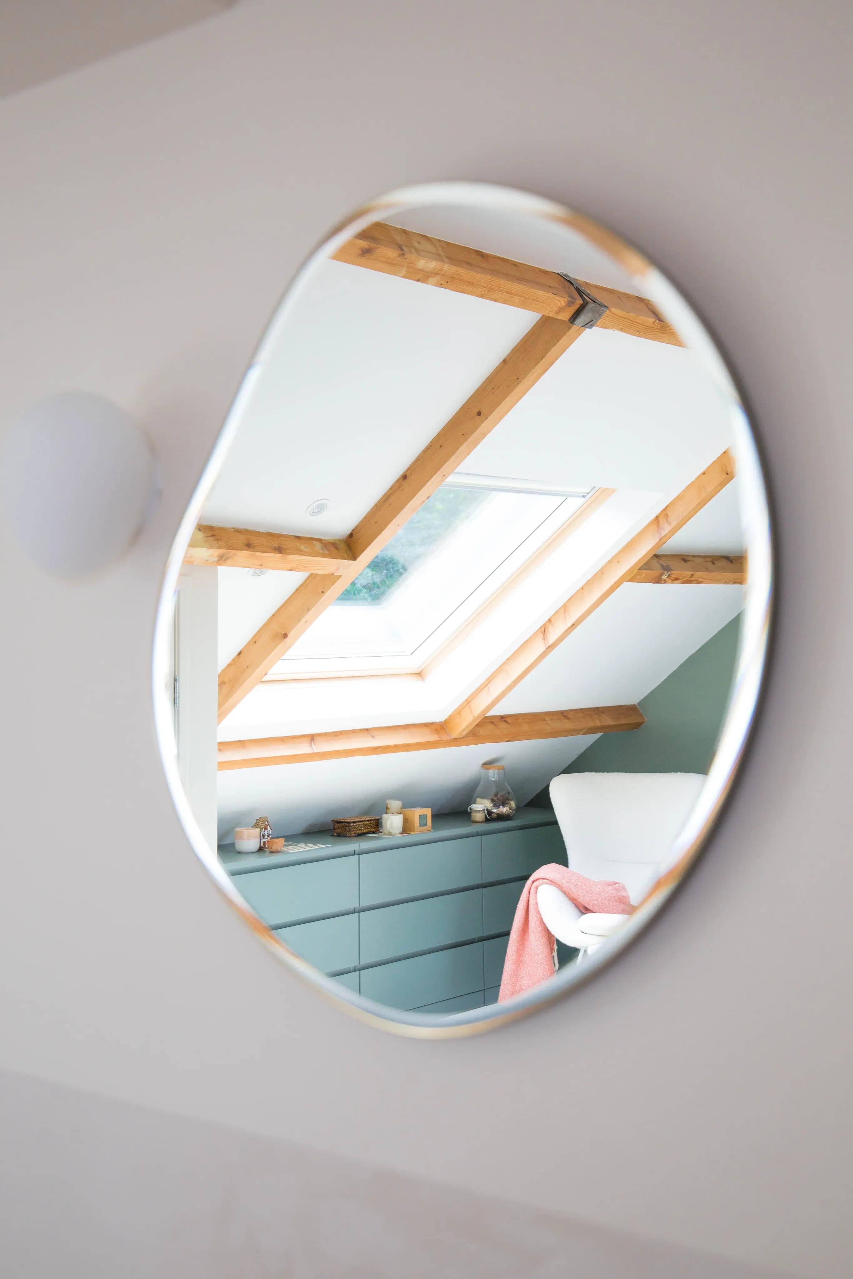 Tasteful Attic transformation mirror view