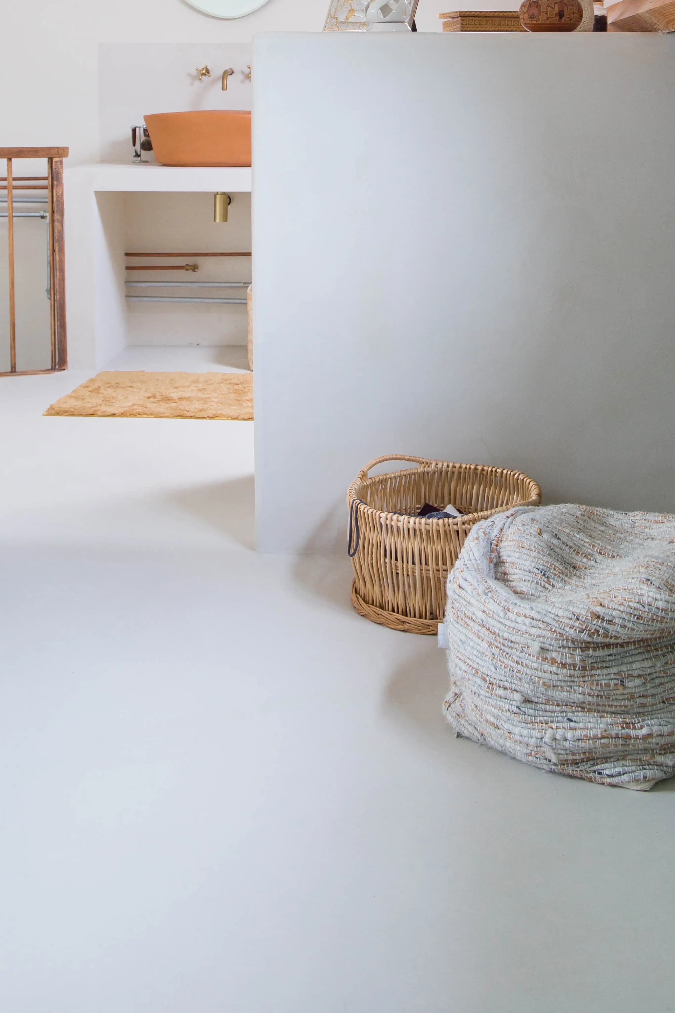 Tasteful Attic transformation floor and woven basket