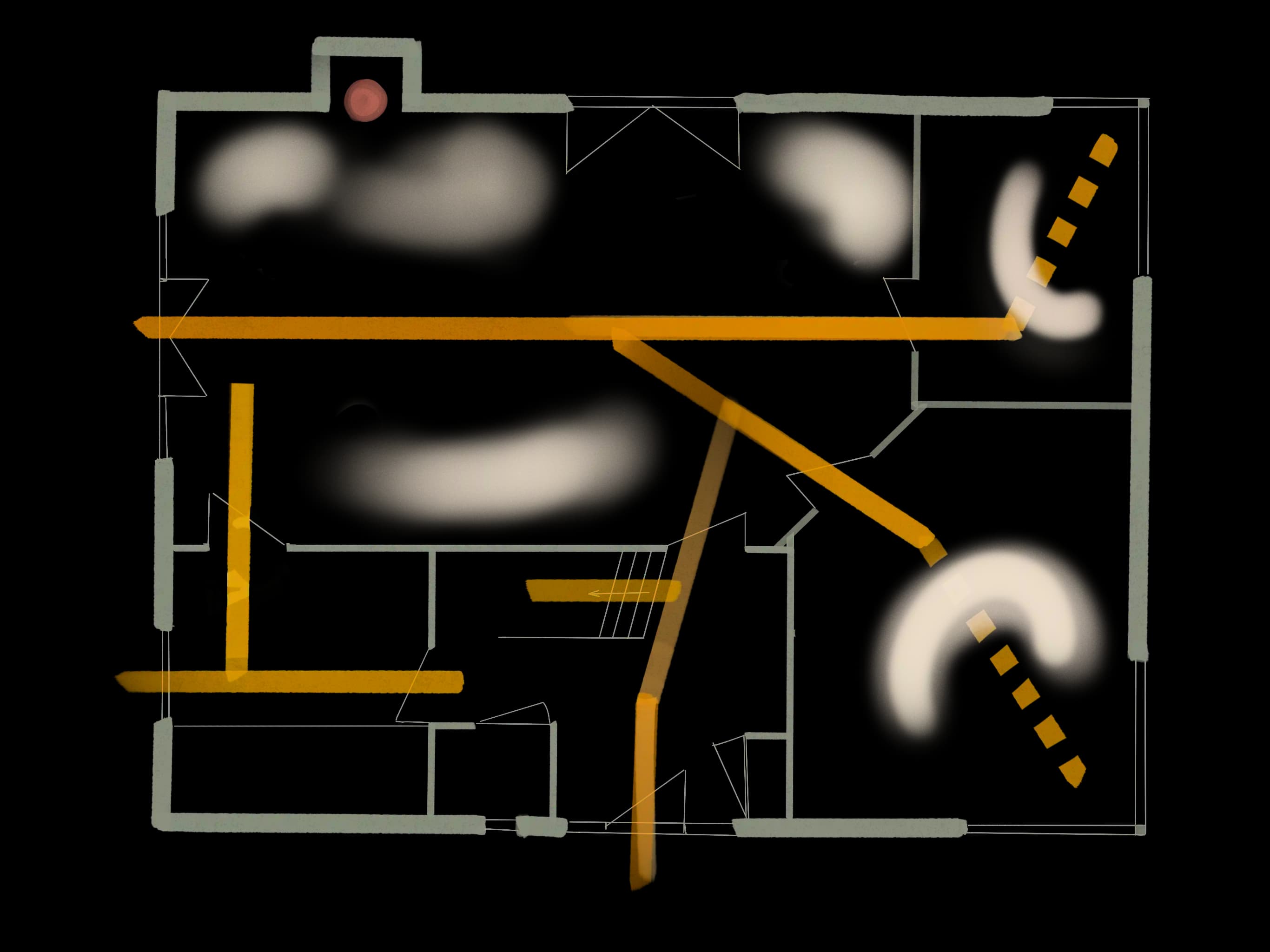 The Bohemian Hearth floor plan concept on the left