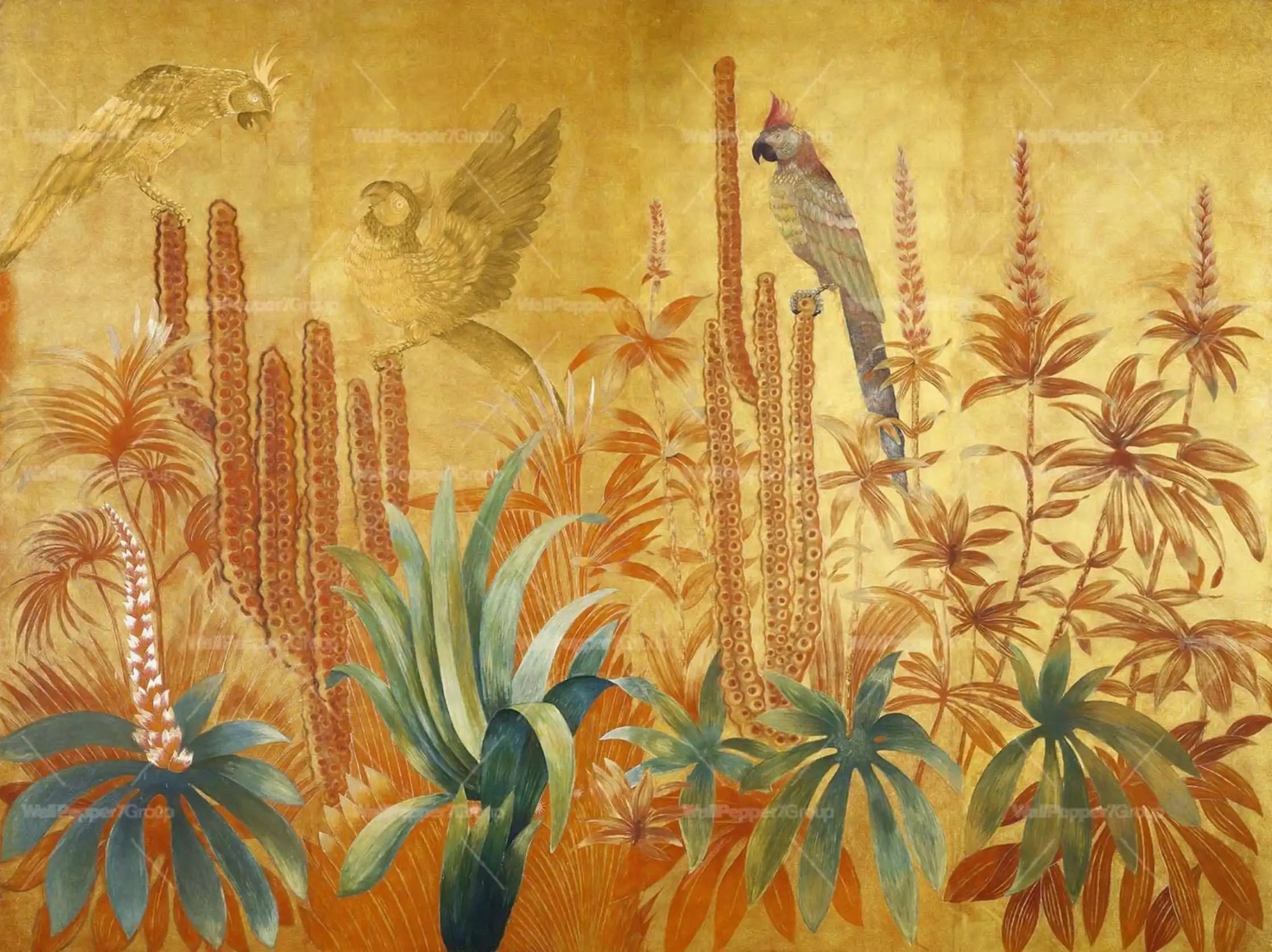 The Home SPA Retreat golden tropical wall inspiration